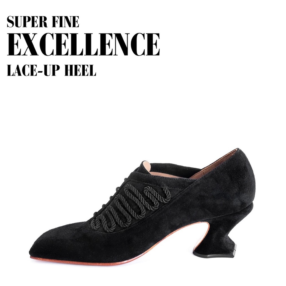 Fluevog! Rare (retired) Superfine Retro-Styled Suede Lace-up shoes.